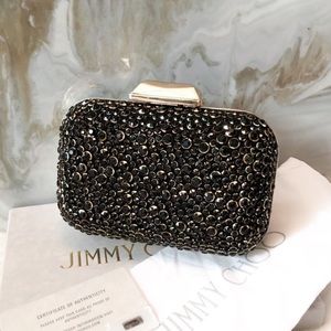 $2800 Jimmy Choo Black Halo Crystal Cloud Clutch